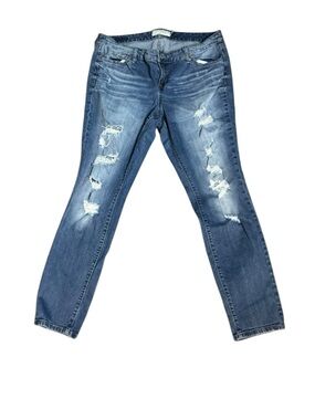 torrid Distressed Skinny Jeans - Blue Denim